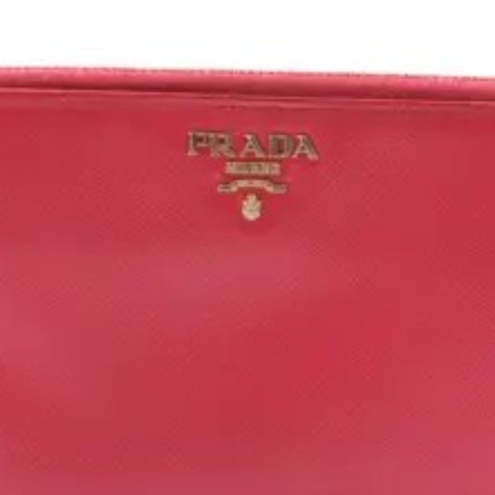 GUC Prada Saffiano Pink Leather Zip Around Long Wallet